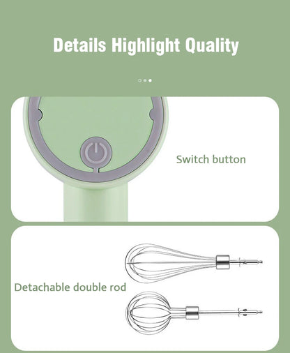 Wireless Portable Electric Food Mixer Hand Blender 3 Speeds High Power Dough Blender Egg Beater Baking Hand Mixer Kitchen Tools