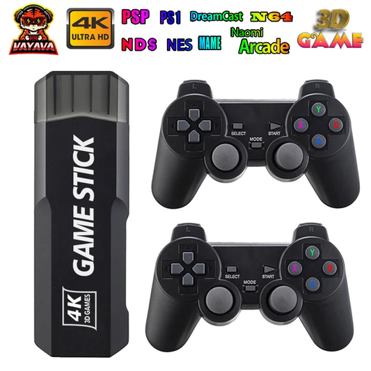 Best Selling GD10 Game Stick X2 Retro 4K Video Game Console for N64 2.4G Wireless Controllers HD 30000 Classic Games