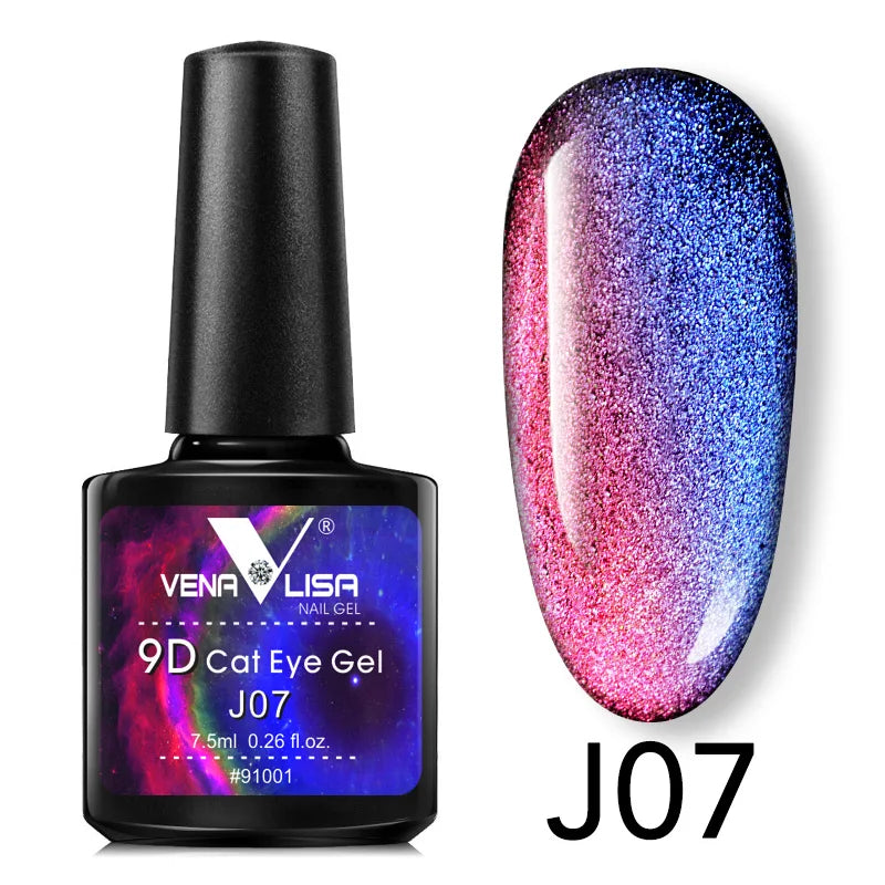 Venalisa 9D Cat Eye Nail Gel Polish Super Sparkle Effect Galaxy Starry Nail Manicure Magnetic Magic Semi Permanent Gel Varnish