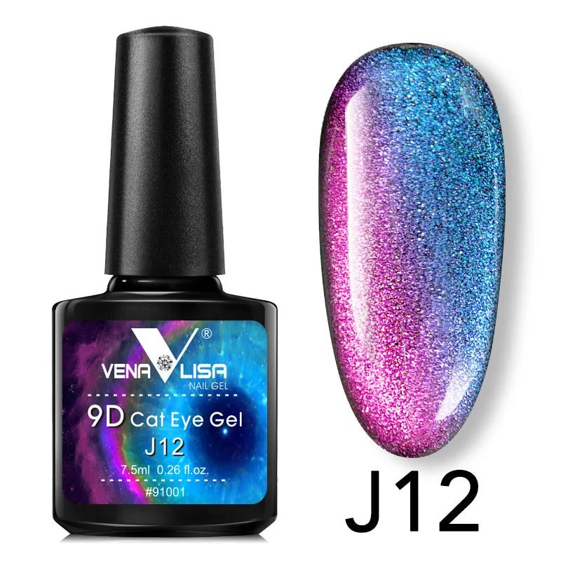 Venalisa 9D Cat Eye Nail Gel Polish Super Sparkle Effect Galaxy Starry Nail Manicure Magnetic Magic Semi Permanent Gel Varnish