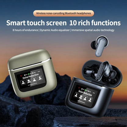 YW05 Ecouteur Wireless BT Headphones Smart Touch Screen Earbuds Noise Cancelling Earphones Sports Gaming Headset V8
