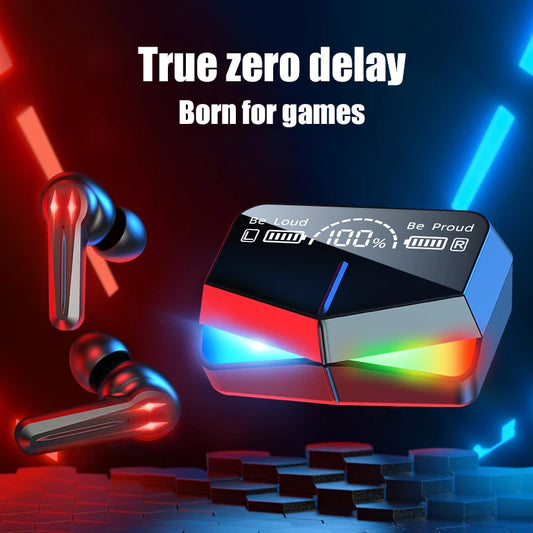 M28 9D Gaming Headset Wireless Earphones In-ear Earbuds Tws Earbuds Lights Shocking Headphones New Arrival M28 Power Bank 2024