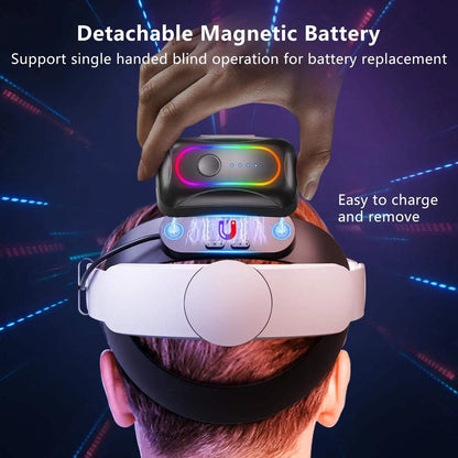 Sale Cool RGB 10000mAh Battery Head Strap for Meta for VR Accessories 3s/3 Magnetic Design Game Accessories