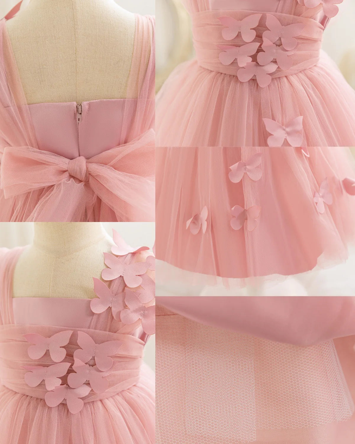 HETISO Baby Girls 1st Birthday Baptism Dress Kids Princess Wedding Party Ball Gowns for New Year 3D Butterfly Mesh - Merit Sell