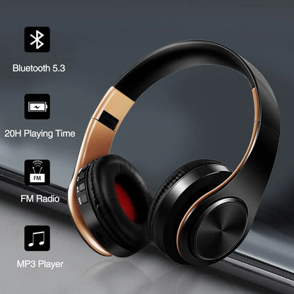 HIFI Stereo Earphones Bluetooth Headphone Music Headset FM and Support SD Card with Mic for Mobile Xiaomi Iphone Sumsamg Tablet - Merit Sell