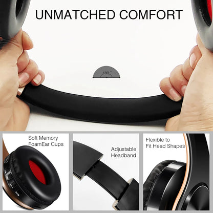 HIFI Stereo Earphones Bluetooth Headphone Music Headset FM and Support SD Card with Mic for Mobile Xiaomi Iphone Sumsamg Tablet - Merit Sell