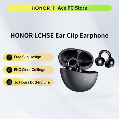 HONOR Choice LCHSE Ear Clip Earphone ENC Wireless Earbuds Bluetooth 5.3 Dual-Connection Open Ear Headphone 36 Hours Battery - Merit Sell