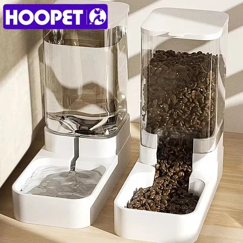 HOOPET Dog Feeder Cat Automatic Feeding Water Bowl Transparent Pet Food Storage Dispenser Container Puppy Kitten Accessories - Merit Sell