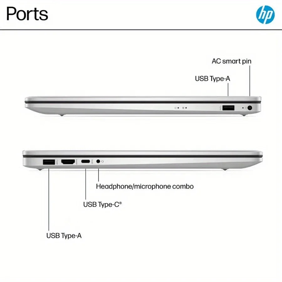 HP 17.3" HD+ Business Laptop,Intel Core i3-N305,32GB DDR4 RAM,2TB SSD,Intel UHD Graphics,Wi-Fi 6,Windows 11 Home,Natural Silver - Merit Sell