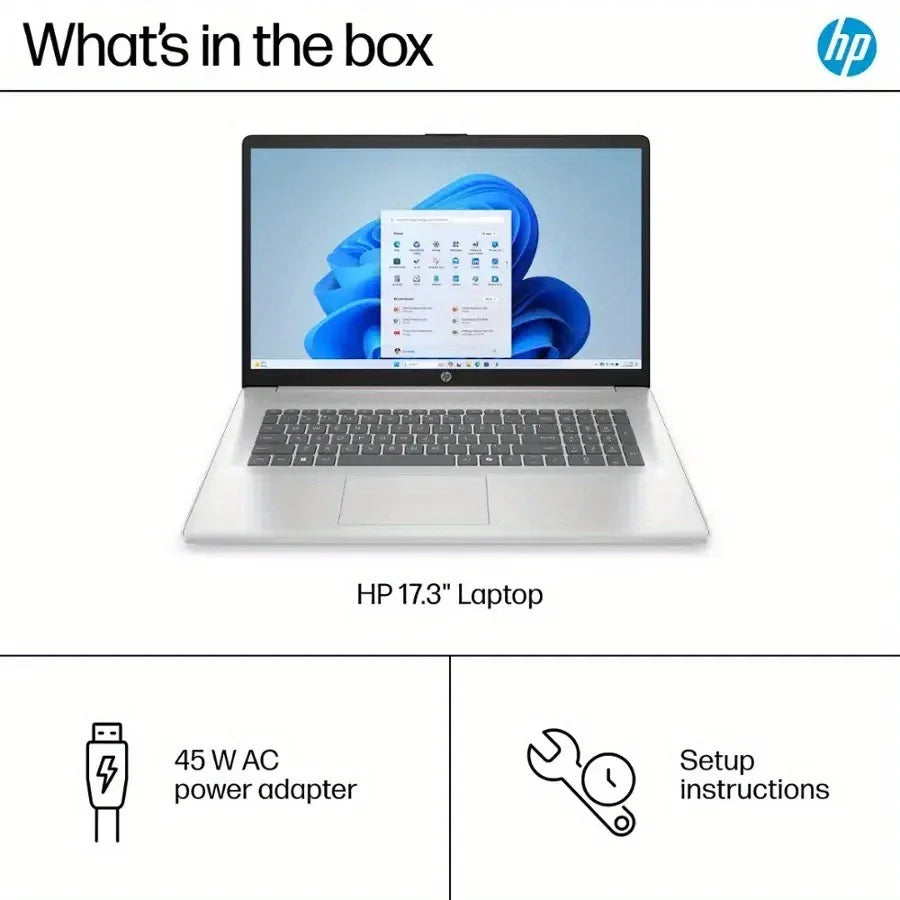 HP 17.3" HD+ Business Laptop,Intel Core i3-N305,32GB DDR4 RAM,2TB SSD,Intel UHD Graphics,Wi-Fi 6,Windows 11 Home,Natural Silver - Merit Sell