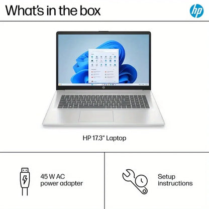 HP 17.3" HD+ Business Laptop,Intel Core i3-N305,32GB DDR4 RAM,2TB SSD,Intel UHD Graphics,Wi-Fi 6,Windows 11 Home,Natural Silver - Merit Sell