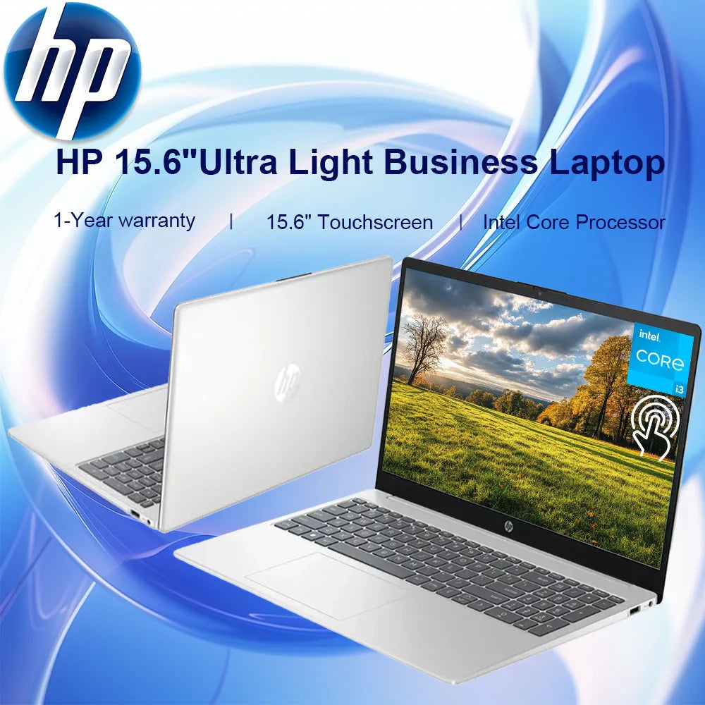 HP 2024 Business Laptop, 15.6" Touchscreen Laptop, Intel Core i3-1215U, Up To 64GB RAM Up to 2TB SSD, Intel UHD Graphics, Silver - Merit Sell