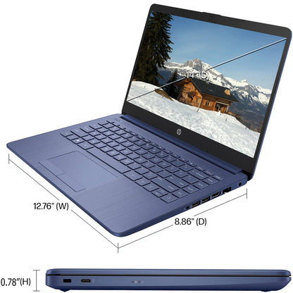 HP Newest 14" Business Laptop,Ultral Light Laptops,Intel Celeron N4120,16GB RAM,64GB eMMC,1-Year Office 365,Win 11 S,Royal Blue - Merit Sell