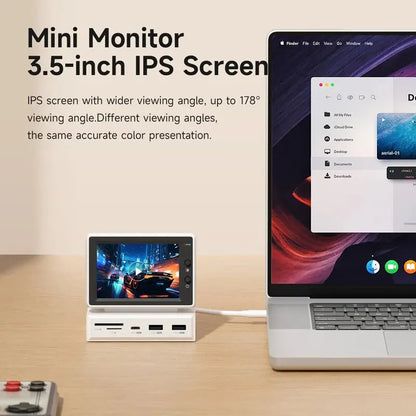 Hagibis 3.5inch IPS Mini Screen AIDA64 Mini PC CPU RAM HDD Data Monitor Display Sub Screen with USB C Hub for Laptop PC MacBook - Merit Sell