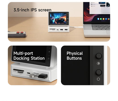 Hagibis 3.5inch IPS Mini Screen AIDA64 Mini PC CPU RAM HDD Data Monitor Display Sub Screen with USB C Hub for Laptop PC MacBook - Merit Sell