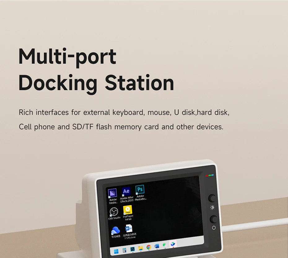 Hagibis 3.5inch IPS Mini Screen AIDA64 Mini PC CPU RAM HDD Data Monitor Display Sub Screen with USB C Hub for Laptop PC MacBook - Merit Sell