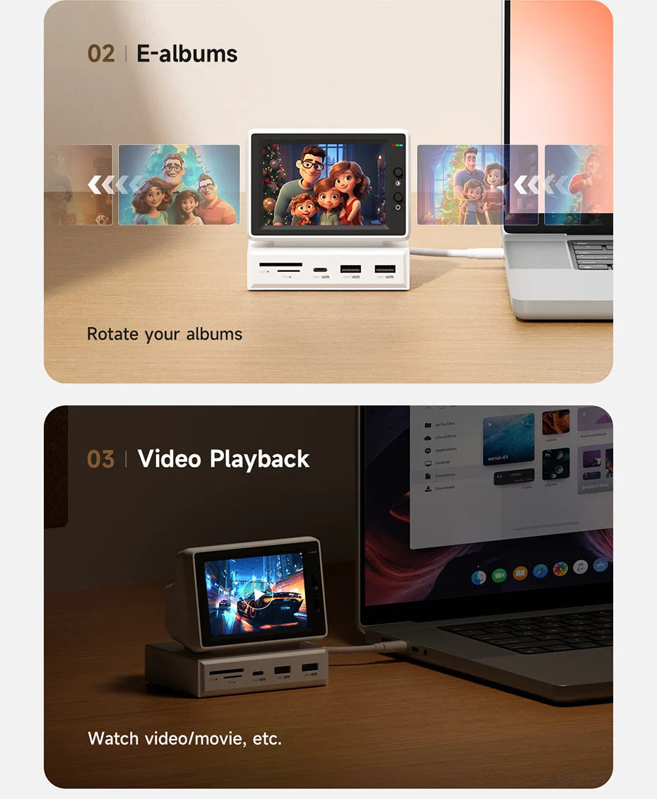 Hagibis 3.5inch IPS Mini Screen AIDA64 Mini PC CPU RAM HDD Data Monitor Display Sub Screen with USB C Hub for Laptop PC MacBook - Merit Sell