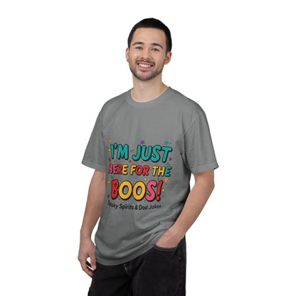 Halloween T-Shirt "I'm Just Here for the Boos!" — Funny Spooky Spirits & Dad Jokes Tee