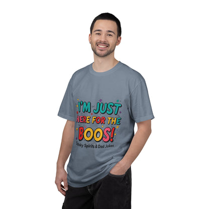Halloween T-Shirt "I'm Just Here for the Boos!" — Funny Spooky Spirits & Dad Jokes Tee