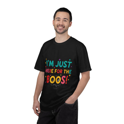 Halloween T-Shirt "I'm Just Here for the Boos!" — Funny Spooky Spirits & Dad Jokes Tee
