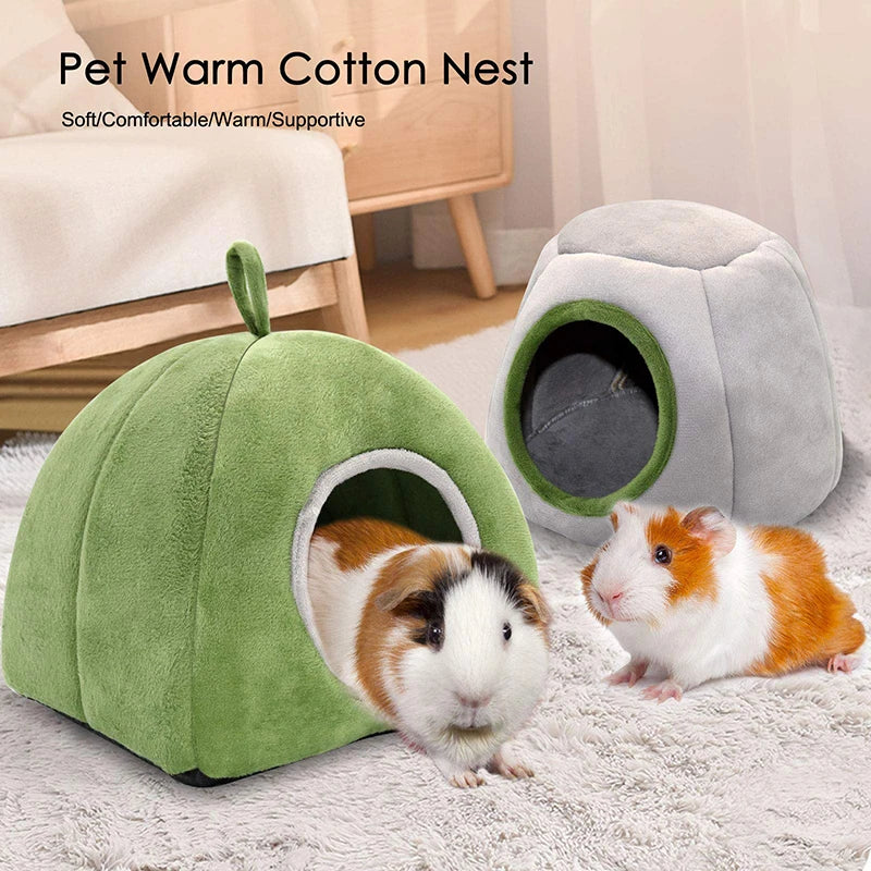 Hamster House Guinea Pig Cage Hamster Cotton House Small Animal Nest Winter Warm Pet Bed For Rodent/Guinea Pig/Rat/Hedgehog - Merit Sell