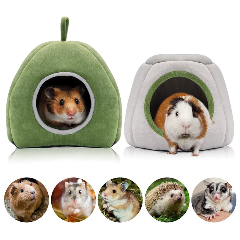 Hamster House Guinea Pig Cage Hamster Cotton House Small Animal Nest Winter Warm Pet Bed For Rodent/Guinea Pig/Rat/Hedgehog - Merit Sell