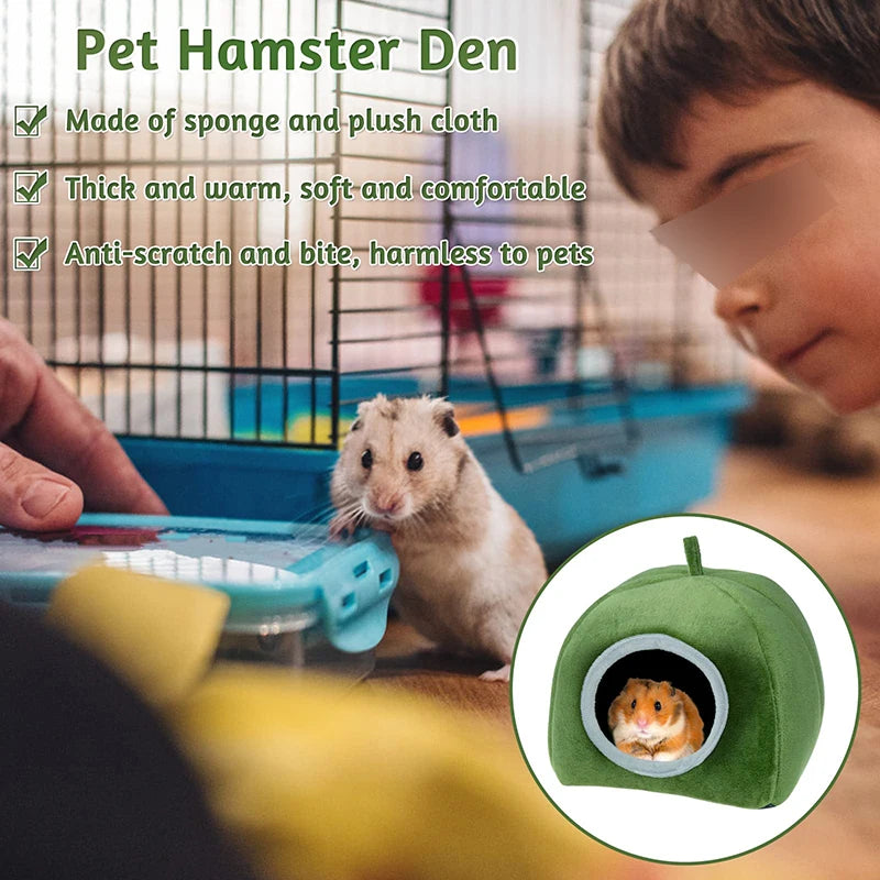 Hamster House Guinea Pig Cage Hamster Cotton House Small Animal Nest Winter Warm Pet Bed For Rodent/Guinea Pig/Rat/Hedgehog - Merit Sell
