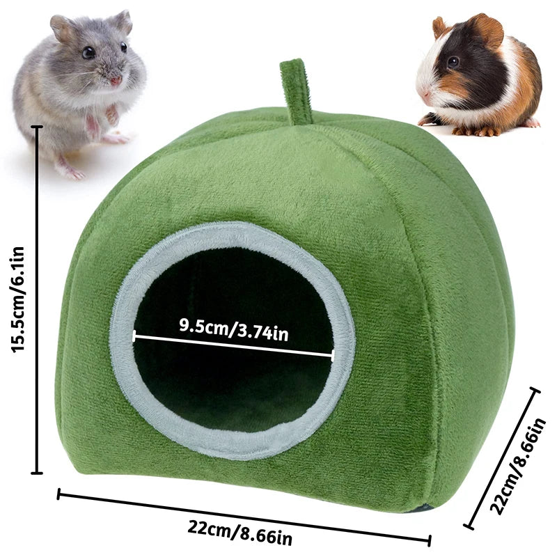 Hamster House Guinea Pig Cage Hamster Cotton House Small Animal Nest Winter Warm Pet Bed For Rodent/Guinea Pig/Rat/Hedgehog - Merit Sell