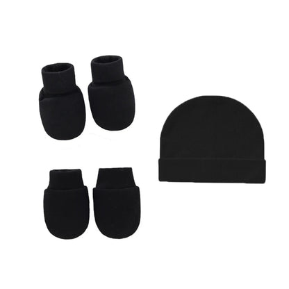 Baby Anti Scratching Soft Cotton Gloves+Hat+Foot Cover Set Newborn Mittens Socks Beanies Cap Kit for Infants Shower Gifts H3CD