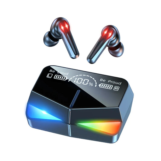 M28 9D Gaming Headset Wireless Earphones In-ear Earbuds Tws Earbuds Lights Shocking Headphones New Arrival M28 Power Bank 2024