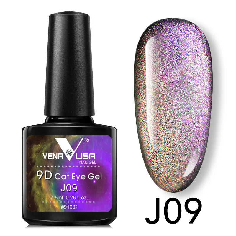 Venalisa 9D Cat Eye Nail Gel Polish Super Sparkle Effect Galaxy Starry Nail Manicure Magnetic Magic Semi Permanent Gel Varnish