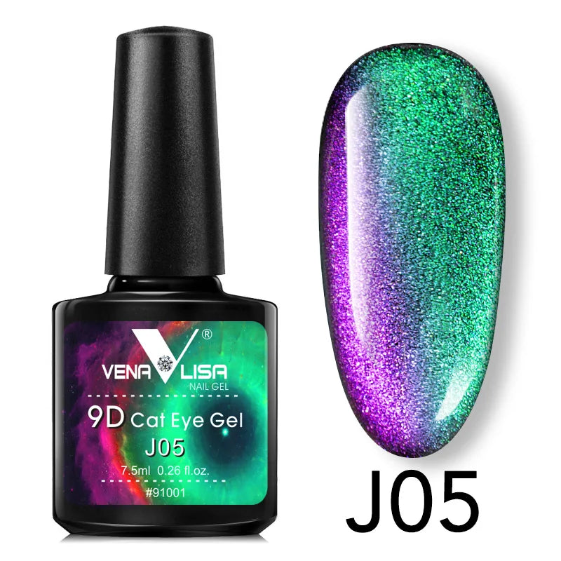 Venalisa 9D Cat Eye Nail Gel Polish Super Sparkle Effect Galaxy Starry Nail Manicure Magnetic Magic Semi Permanent Gel Varnish