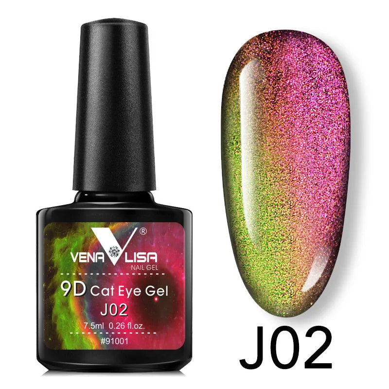 Venalisa 9D Cat Eye Nail Gel Polish Super Sparkle Effect Galaxy Starry Nail Manicure Magnetic Magic Semi Permanent Gel Varnish