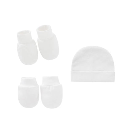 Baby Anti Scratching Soft Cotton Gloves+Hat+Foot Cover Set Newborn Mittens Socks Beanies Cap Kit for Infants Shower Gifts H3CD