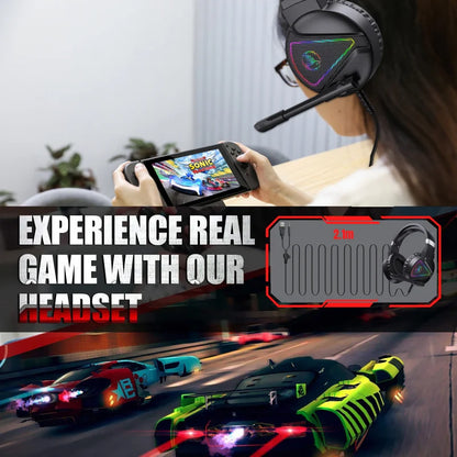 F16 Wired USB Gaming Headset with RGB Illuminated Microphone 7.1 Multicolor Light for PC for DJs and Gamers on PS4 PS3
