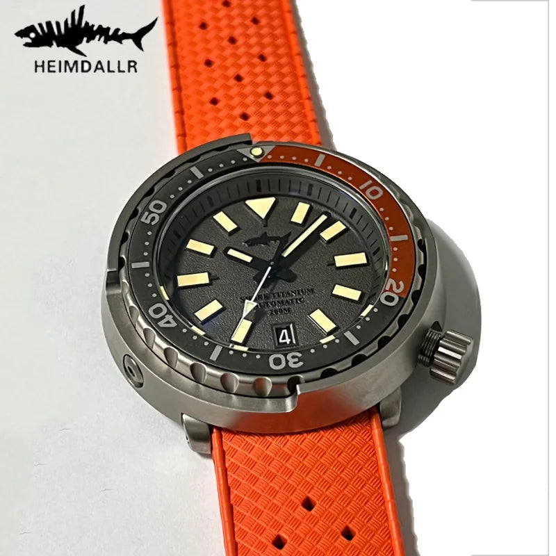 Heimdallr Retro Titanium Tuna Watch Grey Dial Luminous Sapphire 20Bar Waterproof Ceramic Bezel NH35 Automatic Mechanical Watch - Merit Sell