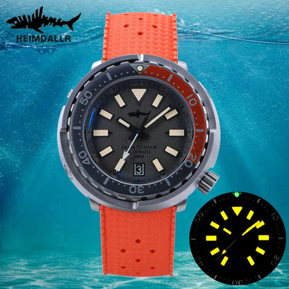 Heimdallr Retro Titanium Tuna Watch Grey Dial Luminous Sapphire 20Bar Waterproof Ceramic Bezel NH35 Automatic Mechanical Watch - Merit Sell