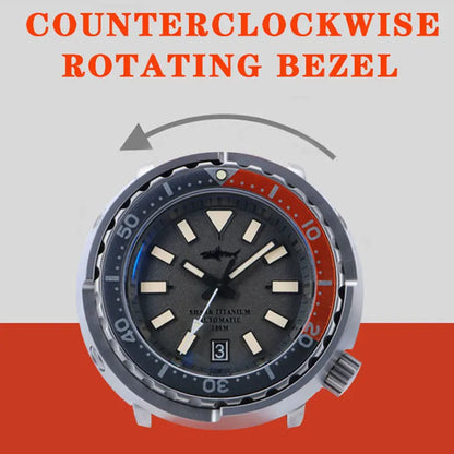 Heimdallr Retro Titanium Tuna Watch Grey Dial Luminous Sapphire 20Bar Waterproof Ceramic Bezel NH35 Automatic Mechanical Watch - Merit Sell