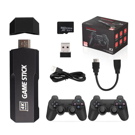Best Selling GD10 Game Stick X2 Retro 4K Video Game Console for N64 2.4G Wireless Controllers HD 30000 Classic Games