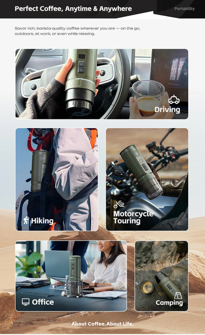 HiBREW Portable Espresso Coffee Machine for Car & Home Camping Coffee Maker Fit Nespresso Dolce Capsule Powder H4C - Merit Sell