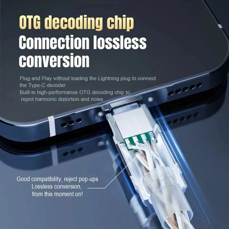 Hifi OTG Audio Converter Type C Micro USB Headphone Adapter 4N Pure Silver Wire Amplifier Sound Card USB C Data Cable Converters - Merit Sell