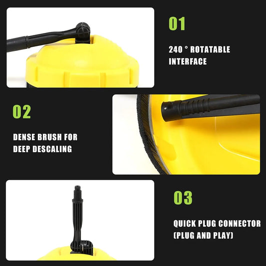 High Pressure Washer Rotary Brush Adapter For Karcher Parkside Lavor Cleaning Tornado Brush Multi-Surface Disc Brush - Merit Sell