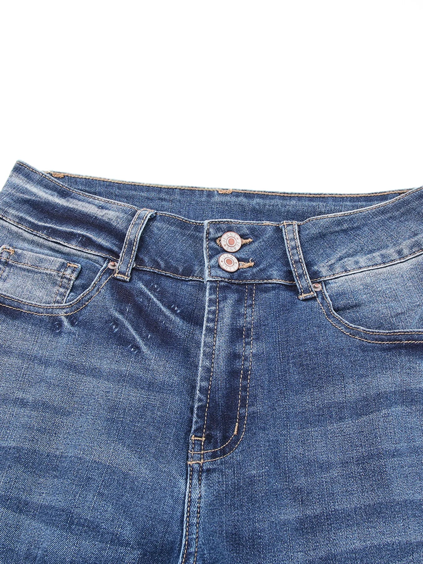 High Waist Distressed Straight Leg Jeans - Merit Sell