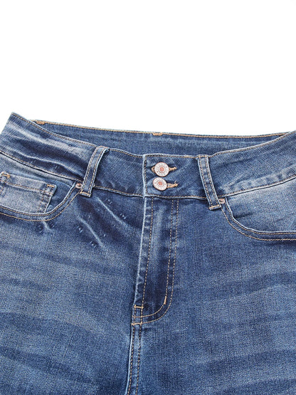High Waist Distressed Straight Leg Jeans - Merit Sell