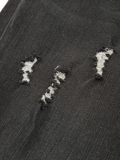 High Waist Distressed Straight Leg Jeans - Merit Sell