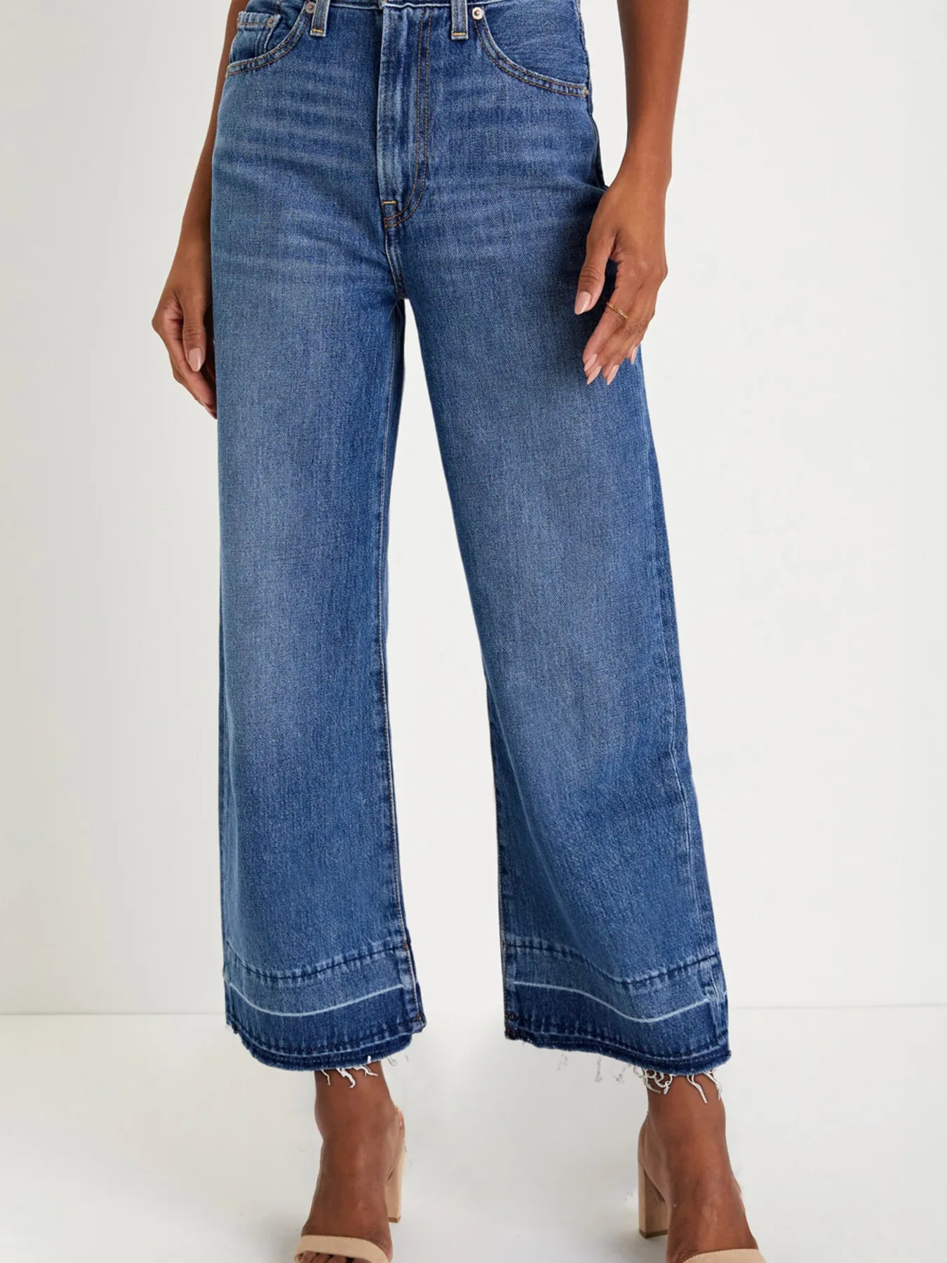 High Waist Wide Leg Washed Jeans - Merit Sell