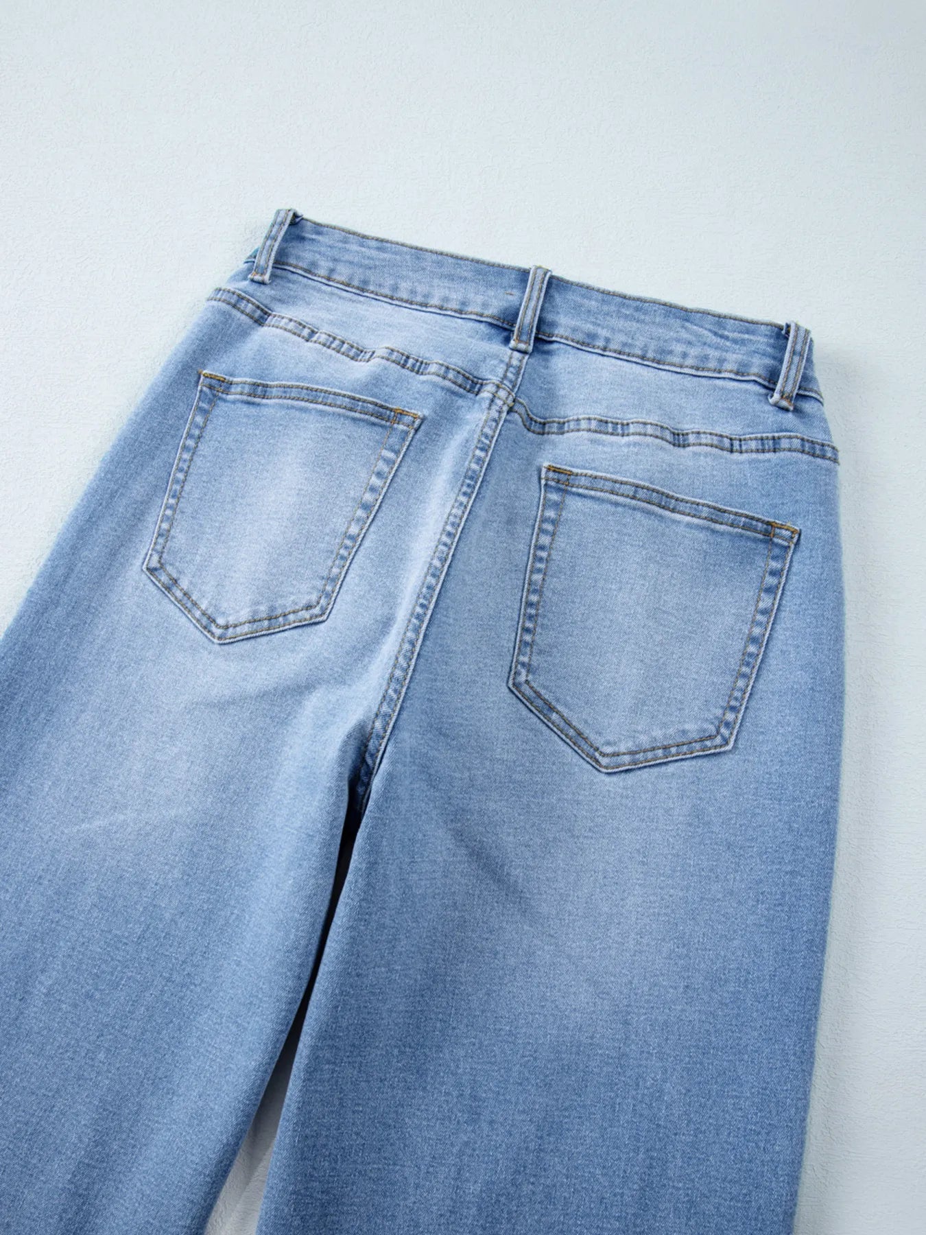 High Waist Wide Leg Washed Jeans - Merit Sell