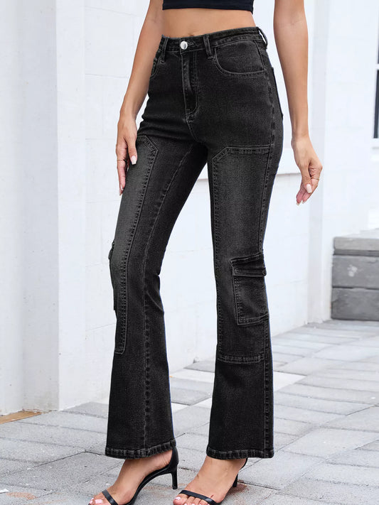 High-Waisted Bootcut Jeans - Merit Sell