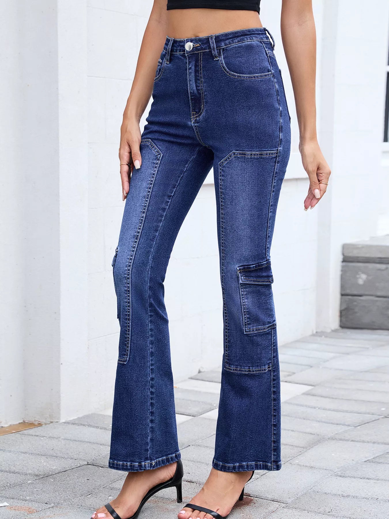 High-Waisted Bootcut Jeans - Merit Sell