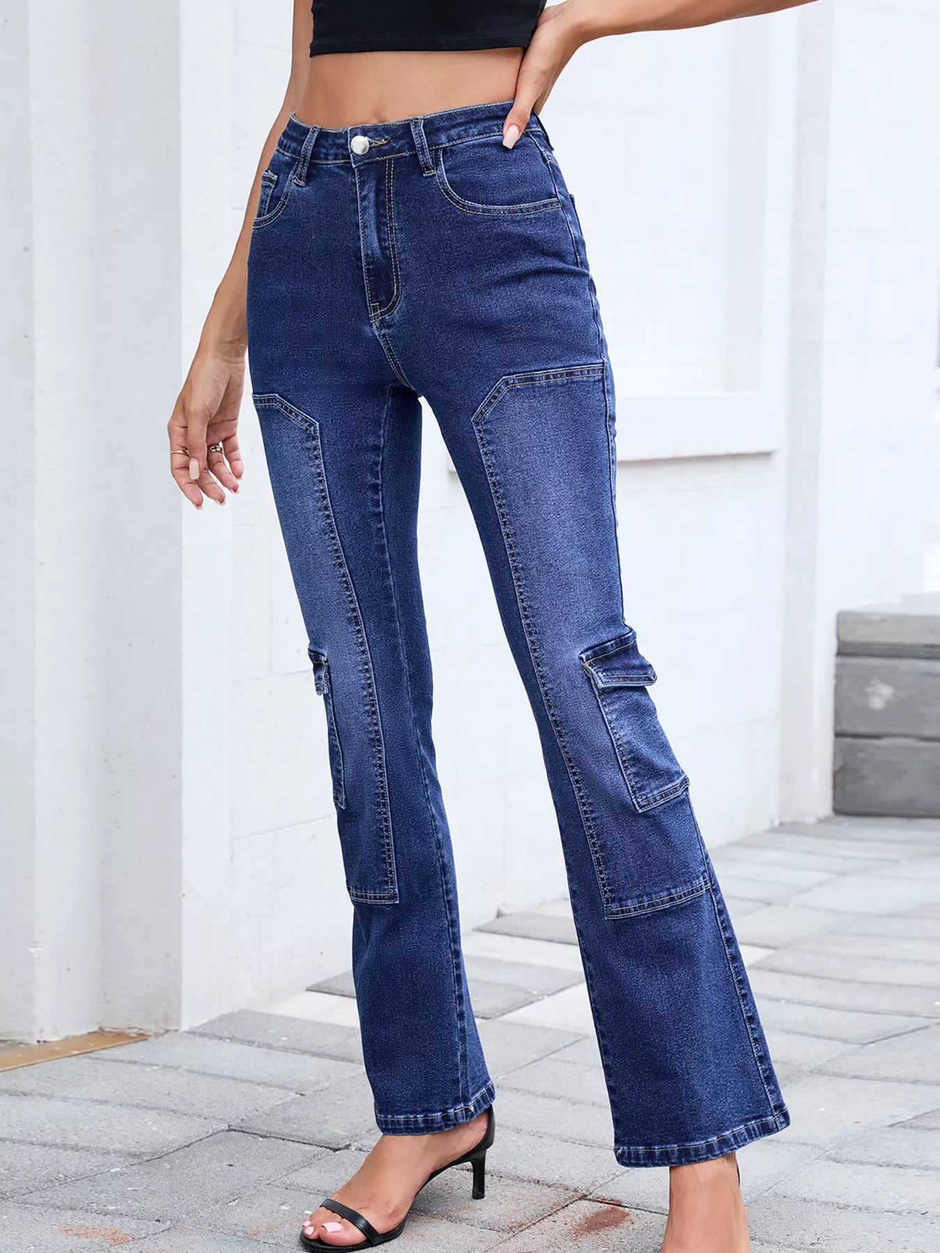 High-Waisted Bootcut Jeans - Merit Sell